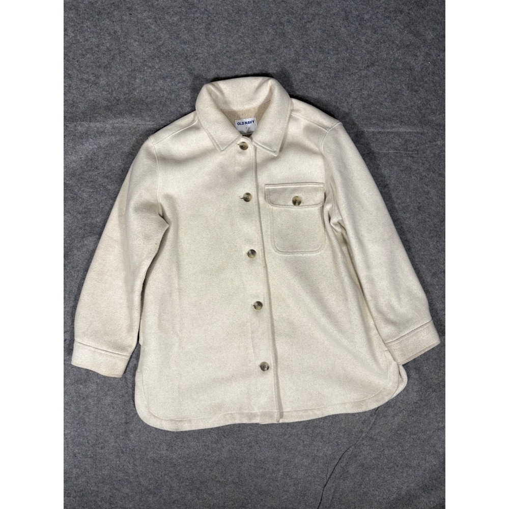Old Navy Oatmeal Heathered‎ Wool Shacket Jacket Size L